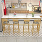Glam Style Rectangle Bistro Set 1/5/9 Pieces Faux Marble Bar Table Set Clearhalo 'Bar Furniture' 'furn' 'furn_home_bar_bar_sets' 'Furniture' 'Home Bars & Bar Sets' 'home_bar_bar_sets' 'Kitchen & Dining Furniture' 6530372