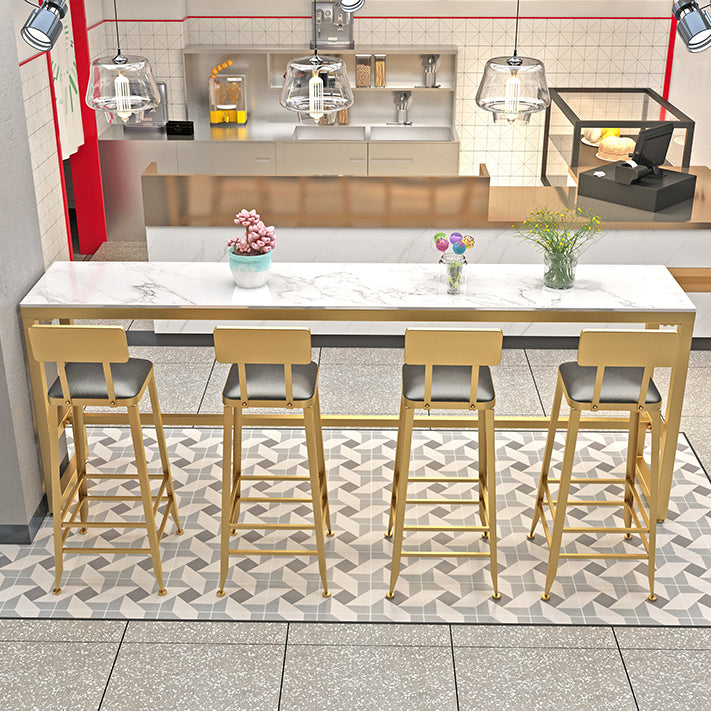 Glam Style Rectangle Bistro Set 1/5/9 Pieces Faux Marble Bar Table Set Clearhalo 'Bar Furniture' 'furn' 'furn_home_bar_bar_sets' 'Furniture' 'Home Bars & Bar Sets' 'home_bar_bar_sets' 'Kitchen & Dining Furniture' 6530372