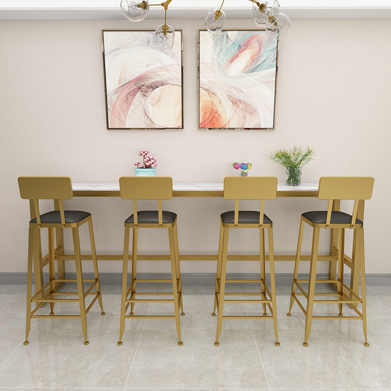 Glam Style Rectangle Bistro Set 1/5/9 Pieces Faux Marble Bar Table Set Clearhalo 'Bar Furniture' 'furn' 'furn_home_bar_bar_sets' 'Furniture' 'Home Bars & Bar Sets' 'home_bar_bar_sets' 'Kitchen & Dining Furniture' 6530373