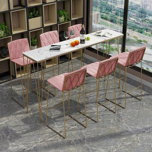 Set di bistrot rettangolo in stile glam 1/7 pezzi Funce Marble Set