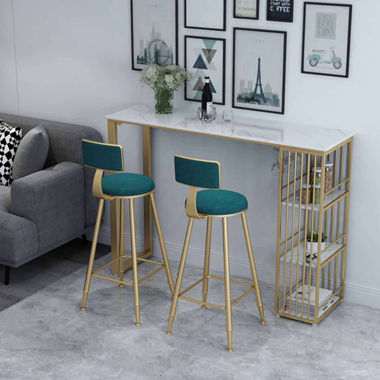 1/2/3/5 Pieces Bar Stool and Table Set Contemporary Bar Table Set Clearhalo 'Bar Furniture' 'furn' 'furn_home_bar_bar_sets' 'Furniture' 'Home Bars & Bar Sets' 'home_bar_bar_sets' 'Kitchen & Dining Furniture' 6530458