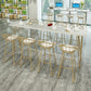 Glam Style Rectangle Counter Set 1/2/3/9 Pieces Solid Wood Bistro Set 9 Pieces: Table, 8 Stools Clearhalo 'Bar Furniture' 'furn' 'furn_home_bar_bar_sets' 'Furniture' 'Home Bars & Bar Sets' 'home_bar_bar_sets' 'Kitchen & Dining Furniture' 6530496