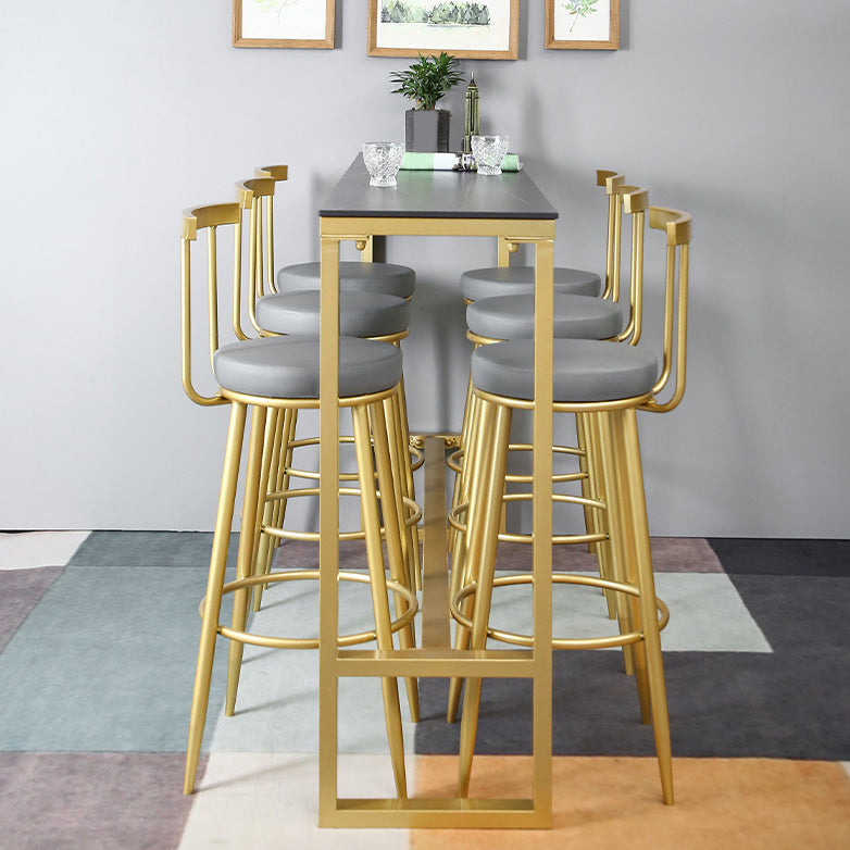Glam Style Rectangle Bar Set 1/7 Pieces Stone Pub Dining Set for Dining Room Clearhalo 'Bar Furniture' 'furn' 'furn_home_bar_bar_sets' 'Furniture' 'Home Bars & Bar Sets' 'home_bar_bar_sets' 'Kitchen & Dining Furniture' 6530544