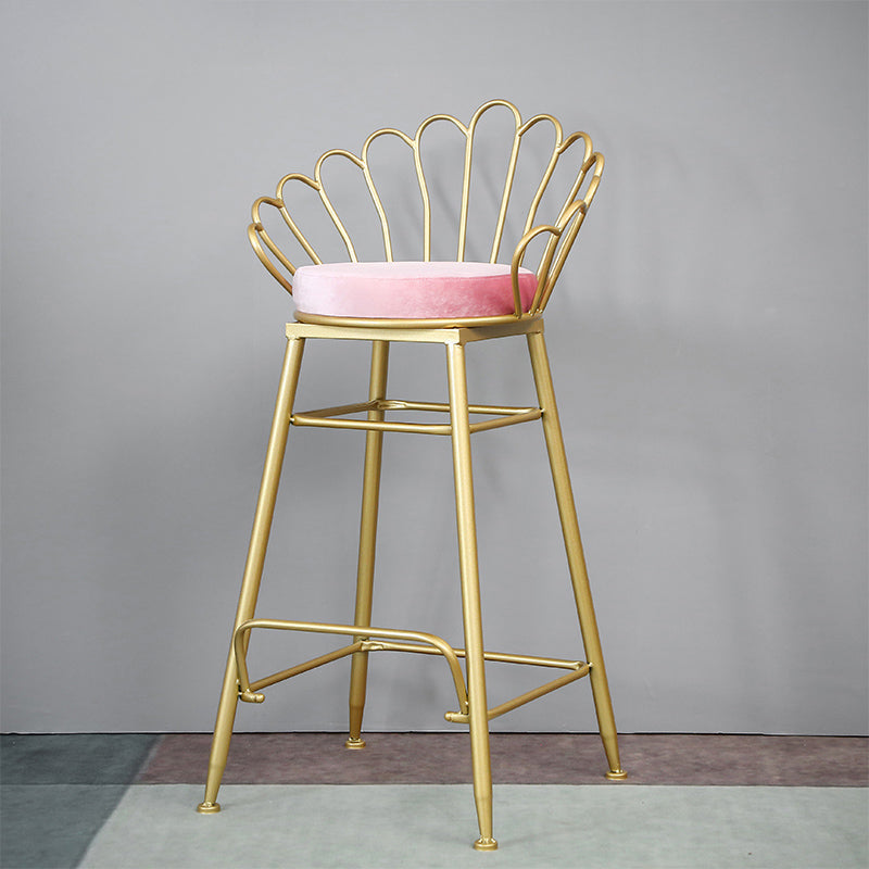 Glam Style Rectangle Bar Set 1/7 Pieces Stone Pub Dining Set for Dining Room Pink 30"H Stool (Single) Clearhalo 'Bar Furniture' 'furn' 'furn_home_bar_bar_sets' 'Furniture' 'Home Bars & Bar Sets' 'home_bar_bar_sets' 'Kitchen & Dining Furniture' 6530545