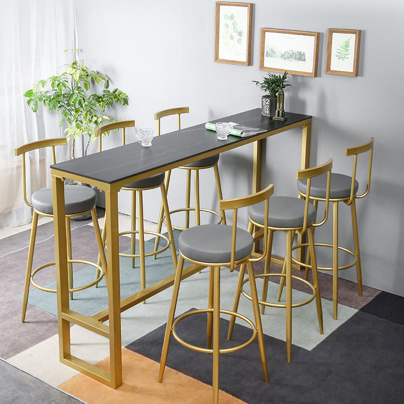 Glam Style Rectangle Bar Set 1/7 Pieces Stone Pub Dining Set for Dining Room Clearhalo 'Bar Furniture' 'furn' 'furn_home_bar_bar_sets' 'Furniture' 'Home Bars & Bar Sets' 'home_bar_bar_sets' 'Kitchen & Dining Furniture' 6530557