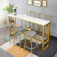 Glam Style Rectangle Bar Set 1/7 Pieces Stone Pub Dining Set for Dining Room Clearhalo 'Bar Furniture' 'furn' 'furn_home_bar_bar_sets' 'Furniture' 'Home Bars & Bar Sets' 'home_bar_bar_sets' 'Kitchen & Dining Furniture' 6530558