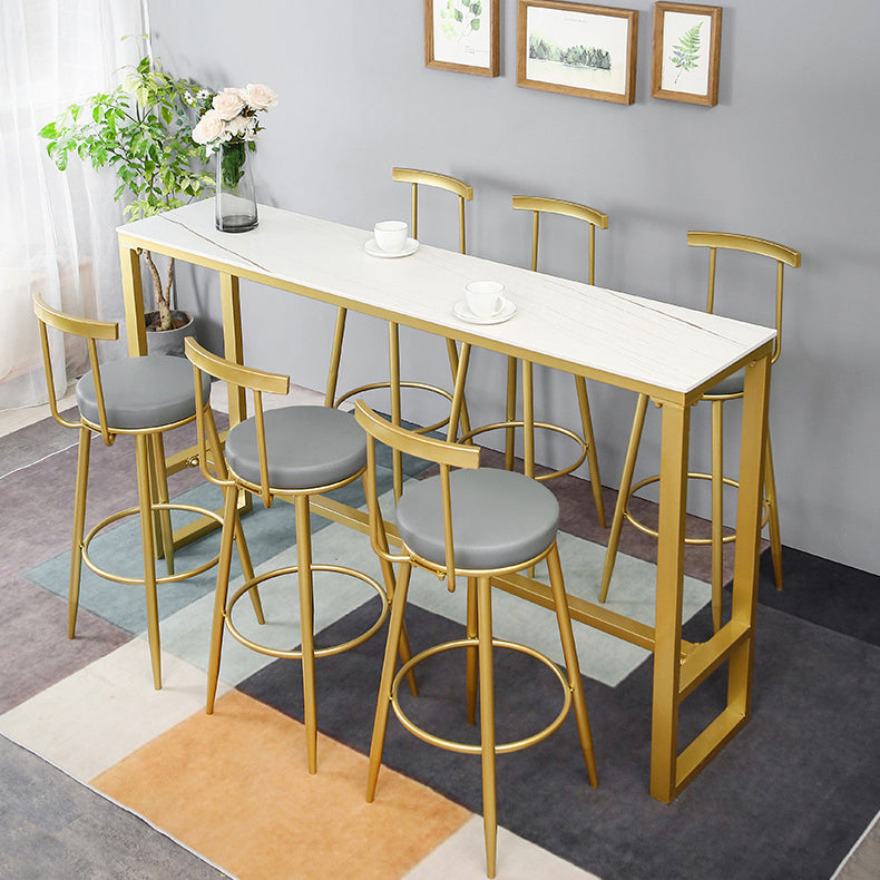 Glam Style Rectangle Bar Set 1/7 Pieces Stone Pub Dining Set for Dining Room Clearhalo 'Bar Furniture' 'furn' 'furn_home_bar_bar_sets' 'Furniture' 'Home Bars & Bar Sets' 'home_bar_bar_sets' 'Kitchen & Dining Furniture' 6530558
