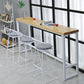 Industrial Rectangle Bar Table Set 1/4/5/7 Pieces Solid Wood Pub Set 4 Pieces: Table, 3 Gray Stools Clearhalo 'Bar Furniture' 'furn' 'furn_home_bar_bar_sets' 'Furniture' 'Home Bars & Bar Sets' 'home_bar_bar_sets' 'Kitchen & Dining Furniture' 6530603