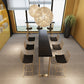 Glam Black Bar Table Set 1/2/7 Pieces Solid Wood Counter Table Set for Indoor