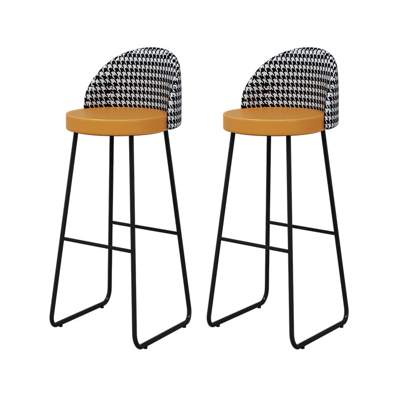 Rectangle Pub Dining Set 1/2/3/5/7 Pieces Solid Wood Counter Table with Upholstered Stools Orange 30"H Stools (Set of 2) Clearhalo 'Bar Furniture' 'furn' 'furn_home_bar_bar_sets' 'Furniture' 'Home Bars & Bar Sets' 'home_bar_bar_sets' 'Kitchen & Dining Furniture' 6530647