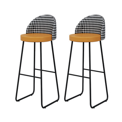 Rectangle Pub Dining Set 1/2/3/5/7 Pieces Solid Wood Counter Table with Upholstered Stools Orange 30"H Stools (Set of 2) Clearhalo 'Bar Furniture' 'furn' 'furn_home_bar_bar_sets' 'Furniture' 'Home Bars & Bar Sets' 'home_bar_bar_sets' 'Kitchen & Dining Furniture' 6530647