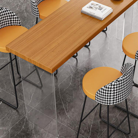 Set da pranzo del pub rettangolo 1/2/3/5/7 pezzi contropiede in legno massiccio con sgabelli imbottiti