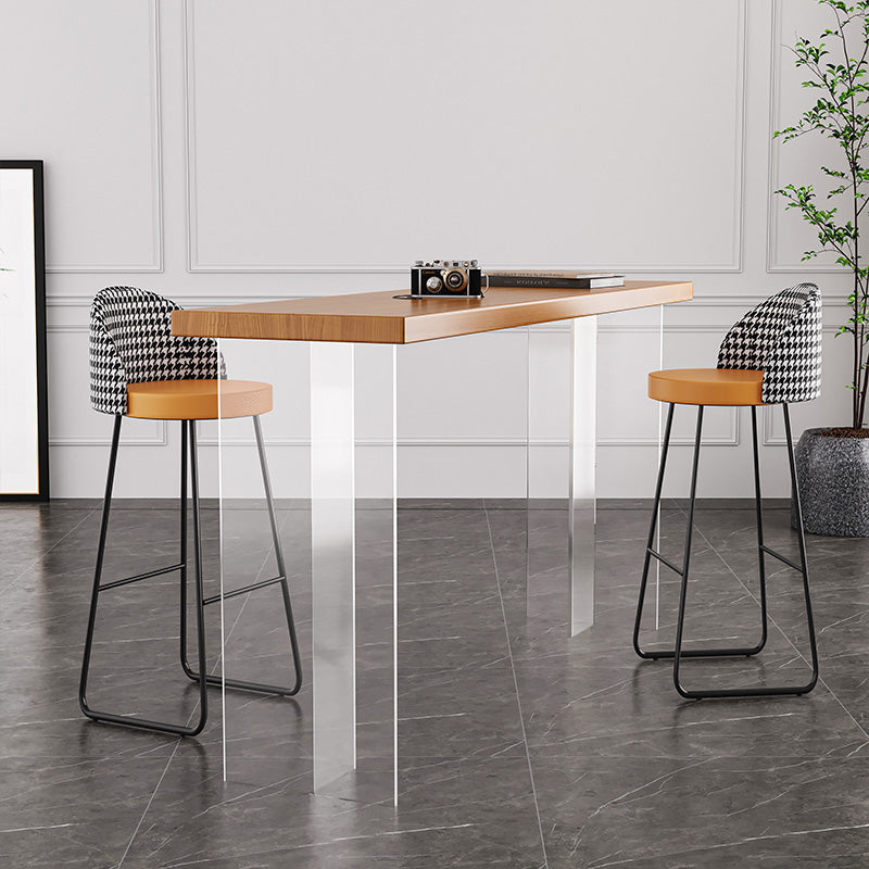 Rectangle Pub Dining Set 1/2/3/5/7 Pieces Solid Wood Counter Table with Upholstered Stools Clearhalo 'Bar Furniture' 'furn' 'furn_home_bar_bar_sets' 'Furniture' 'Home Bars & Bar Sets' 'home_bar_bar_sets' 'Kitchen & Dining Furniture' 6530656
