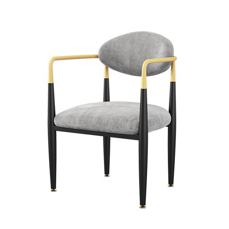 Contemporary Kitchen Dining Arm Chairs Upholstered Dining Chairs in Grey
