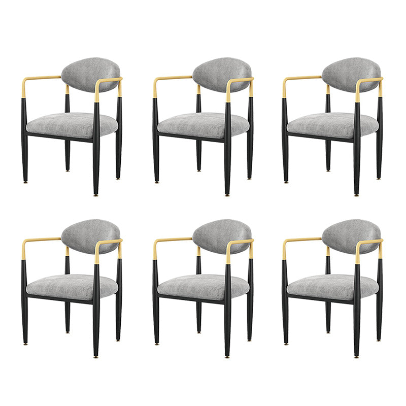 Contemporary Kitchen Dining Arm Chairs Upholstered Dining Chairs in Grey