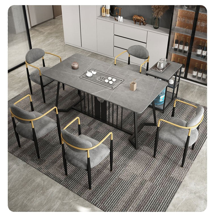 Contemporary Kitchen Dining Arm Chairs Upholstered Dining Chairs in Grey