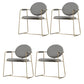 Glam Arm Chair Leather Open Back Dining Chair for Dining Room Grey 4 Piece Set Clearhalo 'Dining Chairs' 'Dining Tables & Seating' 'dining_chair' 'furn' 'furn_dining_chair' 'Furniture' 'Kitchen & Dining Furniture' 6530725