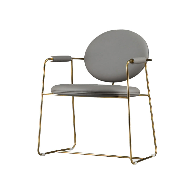 Glam Arm Chair Leather Open Back Dining Chair for Dining Room Clearhalo 'Dining Chairs' 'Dining Tables & Seating' 'dining_chair' 'furn' 'furn_dining_chair' 'Furniture' 'Kitchen & Dining Furniture' 6530731