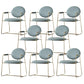 Glam Arm Chair Leather Open Back Dining Chair for Dining Room Light Blue 8 Piece Set Clearhalo 'Dining Chairs' 'Dining Tables & Seating' 'dining_chair' 'furn' 'furn_dining_chair' 'Furniture' 'Kitchen & Dining Furniture' 6530738