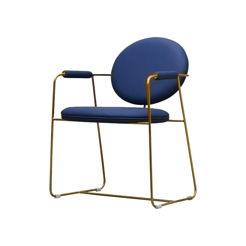 Glam Arm Chair Leather Open Back Dining Chair for Dining Room Clearhalo 'Dining Chairs' 'Dining Tables & Seating' 'dining_chair' 'furn' 'furn_dining_chair' 'Furniture' 'Kitchen & Dining Furniture' 6530739