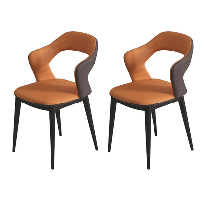 Chaise de chaise de bras moderne en cuir ouvert à l'arrière pour le salon