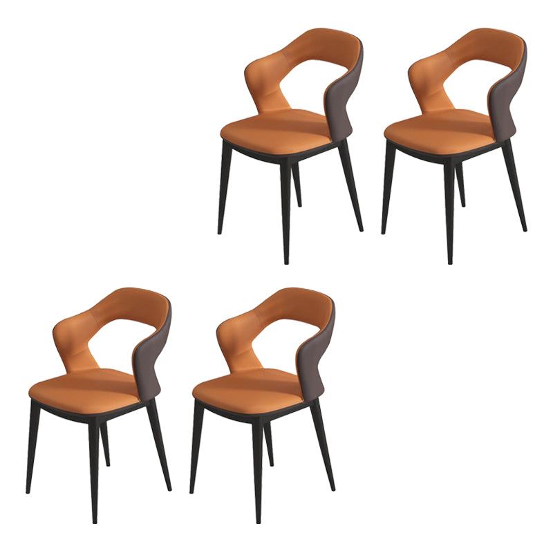 Chaise de chaise de bras moderne en cuir ouvert à l'arrière pour le salon