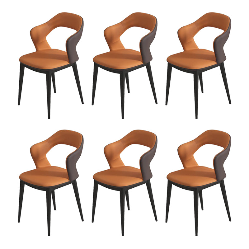 Chaise de chaise de bras moderne en cuir ouvert à l'arrière pour le salon