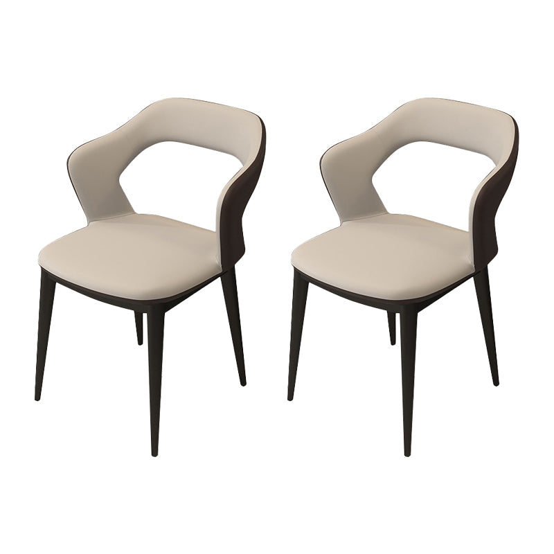 Chaise de chaise de bras moderne en cuir ouvert à l'arrière pour le salon