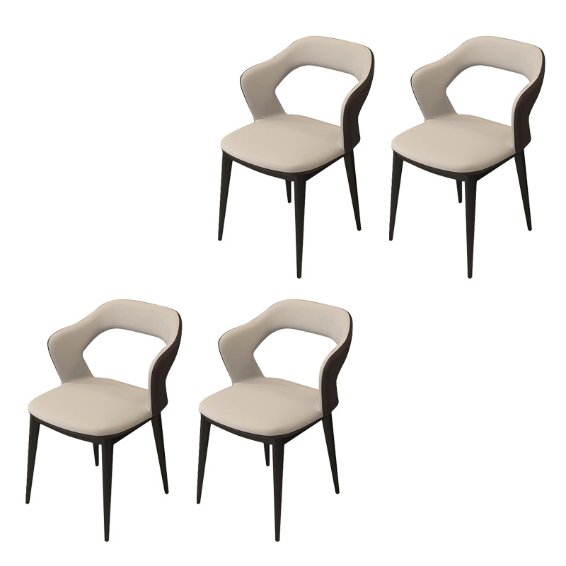 Chaise de chaise de bras moderne en cuir ouvert à l'arrière pour le salon