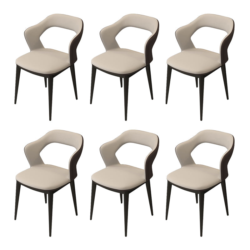 Chaise de chaise de bras moderne en cuir ouvert à l'arrière pour le salon