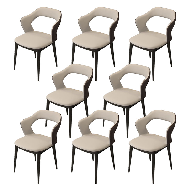 Chaise de chaise de bras moderne en cuir ouvert à l'arrière pour le salon