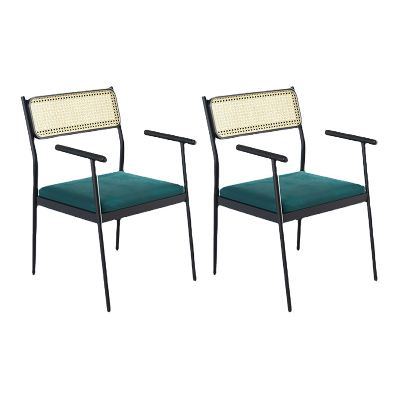 Velvet Armless Dining Chairs Industrial Indoor Open Back Chair