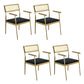Velvet Armless Dining Chairs Industrial Indoor Open Back Chair