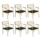 Velvet Armless Dining Chairs Industrial Indoor Open Back Chair