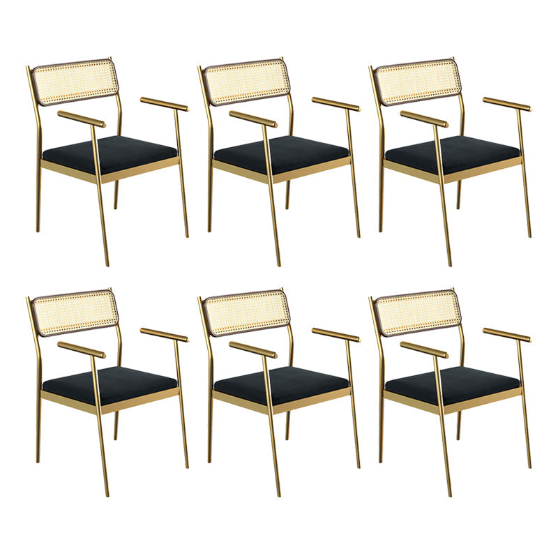 Velvet Armless Dining Chairs Industrial Indoor Open Back Chair