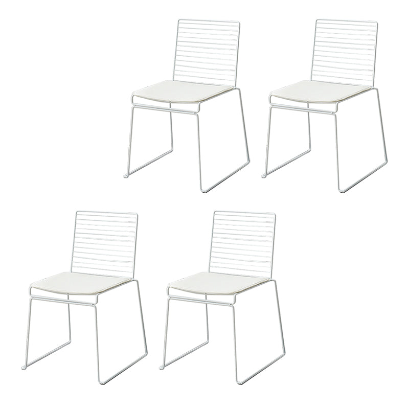 Industrial Metal Dining Room Chair Ladder Back Indoor Side Chair