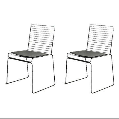 Industrial Metal Dining Room Chair Ladder Back Indoor Side Chair