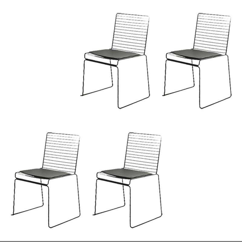 Industrial Metal Dining Room Chair Ladder Back Indoor Side Chair