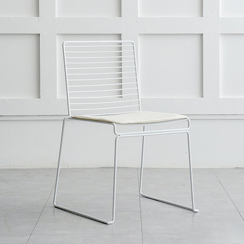 Industrial Metal Dining Room Chair Ladder Back Indoor Side Chair