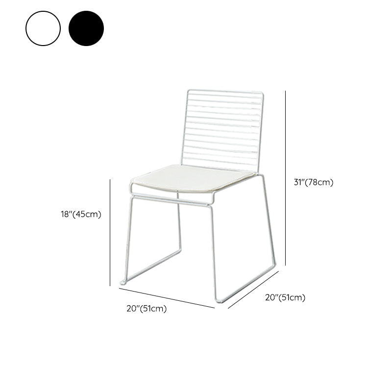 Industrial Metal Dining Room Chair Ladder Back Indoor Side Chair