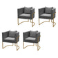 Modern Parsons Arm Chair Velvet Gold Base Dining Chair for Dining Room Grey 4 Piece Set Clearhalo 'Dining Chairs' 'Dining Tables & Seating' 'dining_chair' 'furn' 'furn_dining_chair' 'Furniture' 'Kitchen & Dining Furniture' 6530864