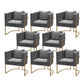 Modern Parsons Arm Chair Velvet Gold Base Dining Chair for Dining Room Grey 8 Piece Set Clearhalo 'Dining Chairs' 'Dining Tables & Seating' 'dining_chair' 'furn' 'furn_dining_chair' 'Furniture' 'Kitchen & Dining Furniture' 6530867