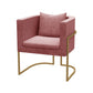 Modern Parsons Arm Chair Velvet Gold Base Dining Chair for Dining Room Pink 1 Piece Clearhalo 'Dining Chairs' 'Dining Tables & Seating' 'dining_chair' 'furn' 'furn_dining_chair' 'Furniture' 'Kitchen & Dining Furniture' 6530870