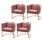 Modern Parsons Arm Chair Velvet Gold Base Dining Chair for Dining Room Pink 4 Piece Set Clearhalo 'Dining Chairs' 'Dining Tables & Seating' 'dining_chair' 'furn' 'furn_dining_chair' 'Furniture' 'Kitchen & Dining Furniture' 6530873