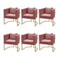 Modern Parsons Arm Chair Velvet Gold Base Dining Chair for Dining Room Pink 6 Piece Set Clearhalo 'Dining Chairs' 'Dining Tables & Seating' 'dining_chair' 'furn' 'furn_dining_chair' 'Furniture' 'Kitchen & Dining Furniture' 6530876