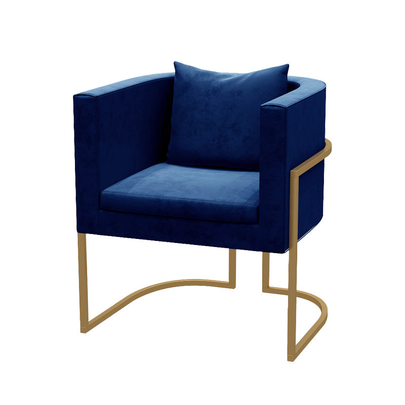 Modern Parsons Arm Chair Velvet Gold Base Dining Chair for Dining Room Blue 1 Piece Clearhalo 'Dining Chairs' 'Dining Tables & Seating' 'dining_chair' 'furn' 'furn_dining_chair' 'Furniture' 'Kitchen & Dining Furniture' 6530880