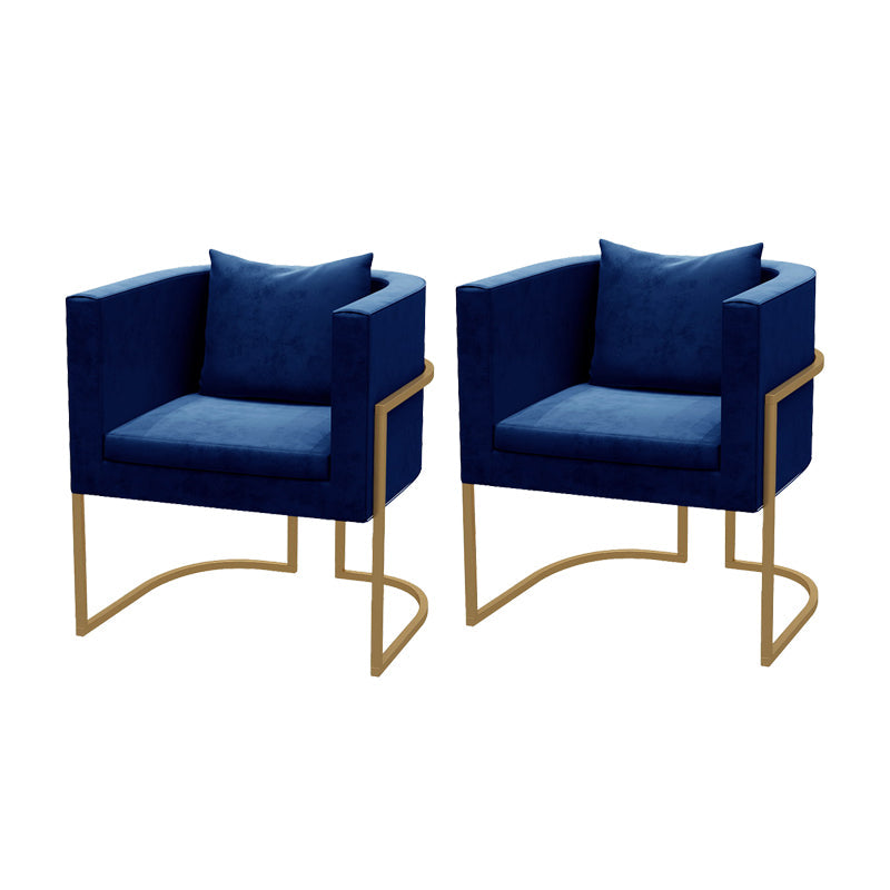 Modern Parsons Arm Chair Velvet Gold Base Dining Chair for Dining Room Blue 2 Piece Set Clearhalo 'Dining Chairs' 'Dining Tables & Seating' 'dining_chair' 'furn' 'furn_dining_chair' 'Furniture' 'Kitchen & Dining Furniture' 6530882