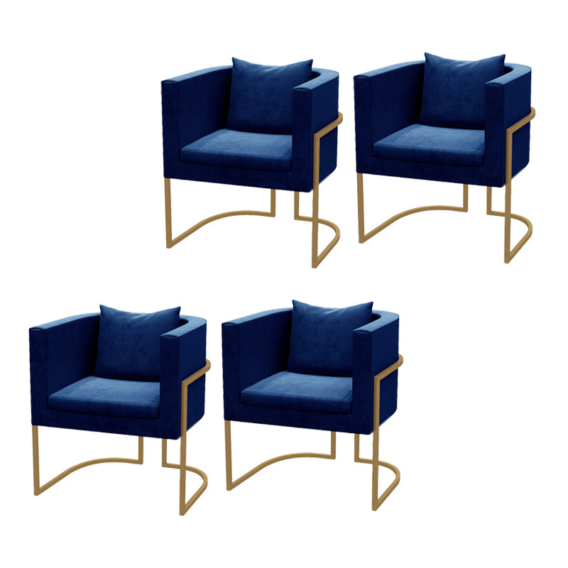Modern Parsons Arm Chair Velvet Gold Base Dining Chair for Dining Room Blue 4 Piece Set Clearhalo 'Dining Chairs' 'Dining Tables & Seating' 'dining_chair' 'furn' 'furn_dining_chair' 'Furniture' 'Kitchen & Dining Furniture' 6530883