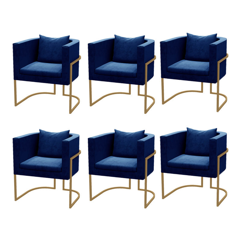 Modern Parsons Arm Chair Velvet Gold Base Dining Chair for Dining Room Blue 6 Piece Set Clearhalo 'Dining Chairs' 'Dining Tables & Seating' 'dining_chair' 'furn' 'furn_dining_chair' 'Furniture' 'Kitchen & Dining Furniture' 6530885
