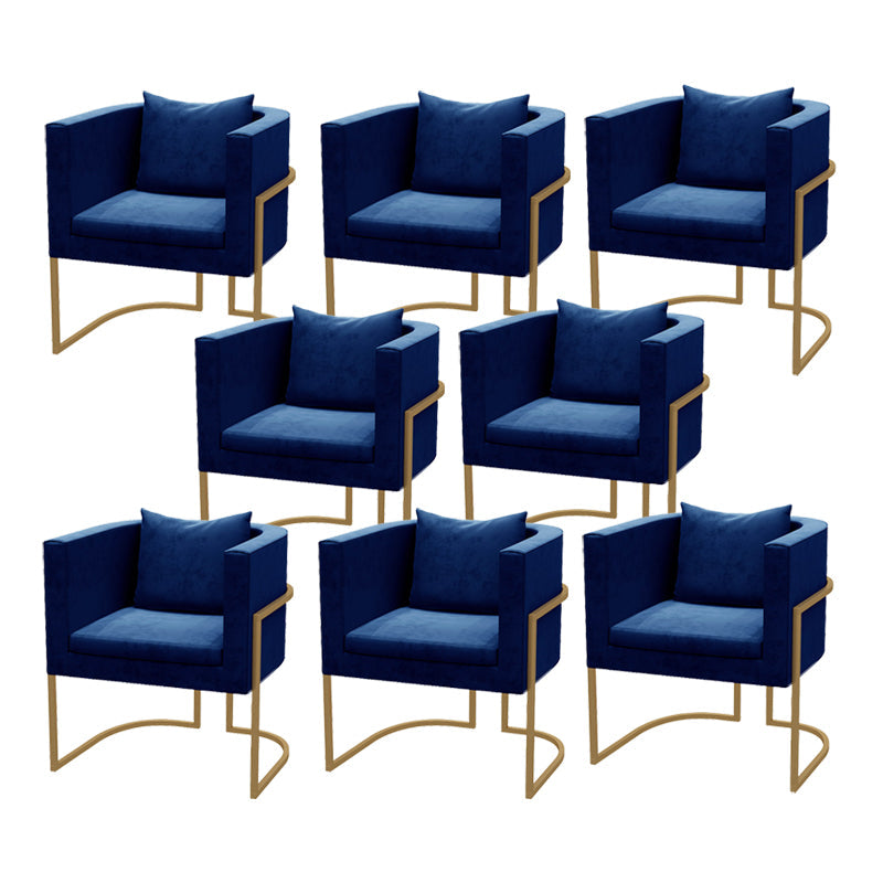 Modern Parsons Arm Chair Velvet Gold Base Dining Chair for Dining Room Blue 8 Piece Set Clearhalo 'Dining Chairs' 'Dining Tables & Seating' 'dining_chair' 'furn' 'furn_dining_chair' 'Furniture' 'Kitchen & Dining Furniture' 6530888